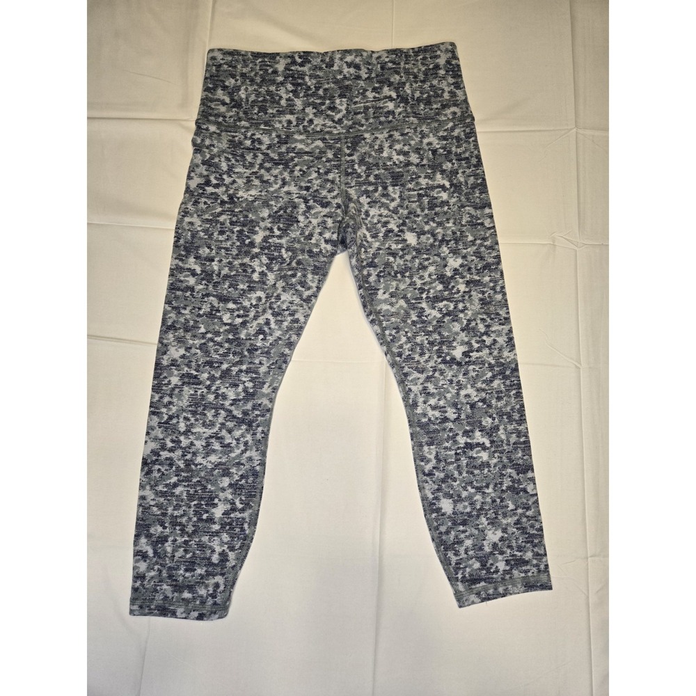 Athleta Elation Textured Tight  7/8 Leggings Womens Medium Blue White‎ Soft Yoga